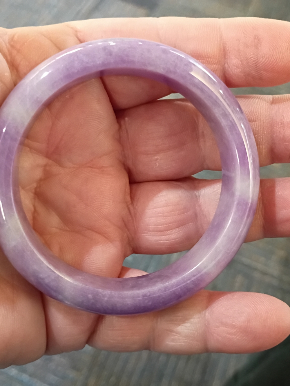 55 mm Jade Jadeite Bangle. Lavender